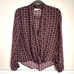 Sophie Rue Maroon Sheer Top